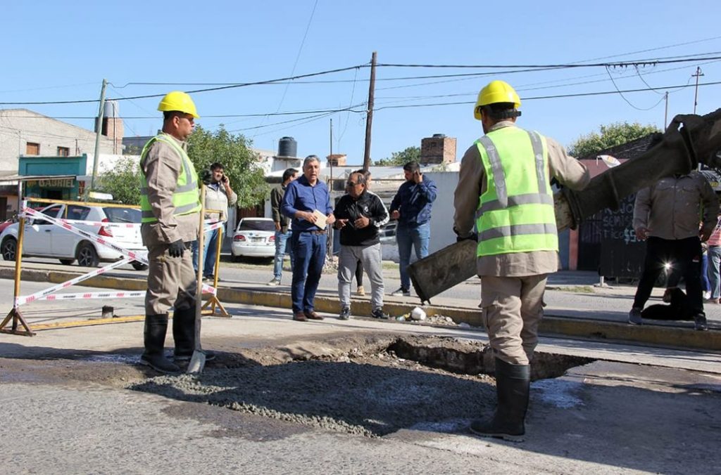 El intendente Nediani recorrió las obras de mejoramiento integral de calles