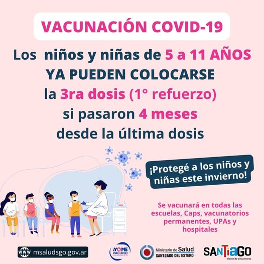 Comienza la vacunación de refuerzo Covid-19 en la población de 5 a 11 años