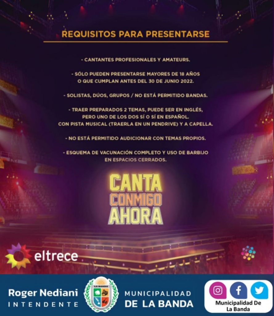 Convocan a cantantes santiagueños al casting abierto para el programa «Canta conmigo ahora»