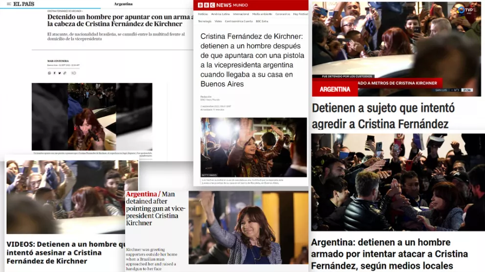Medios internacionales se hicieron eco del intento de asesinato contra CFK