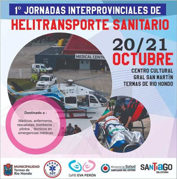 Invitan a las 1° Jornadas Interprovinciales de Helitransporte Sanitario