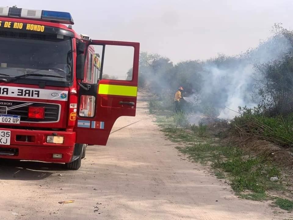 Bomberos y personal municipal combatieron incendio forestal