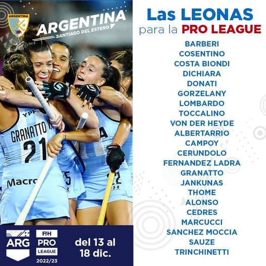 Las Leonas para la Pro League en Santiago del Estero