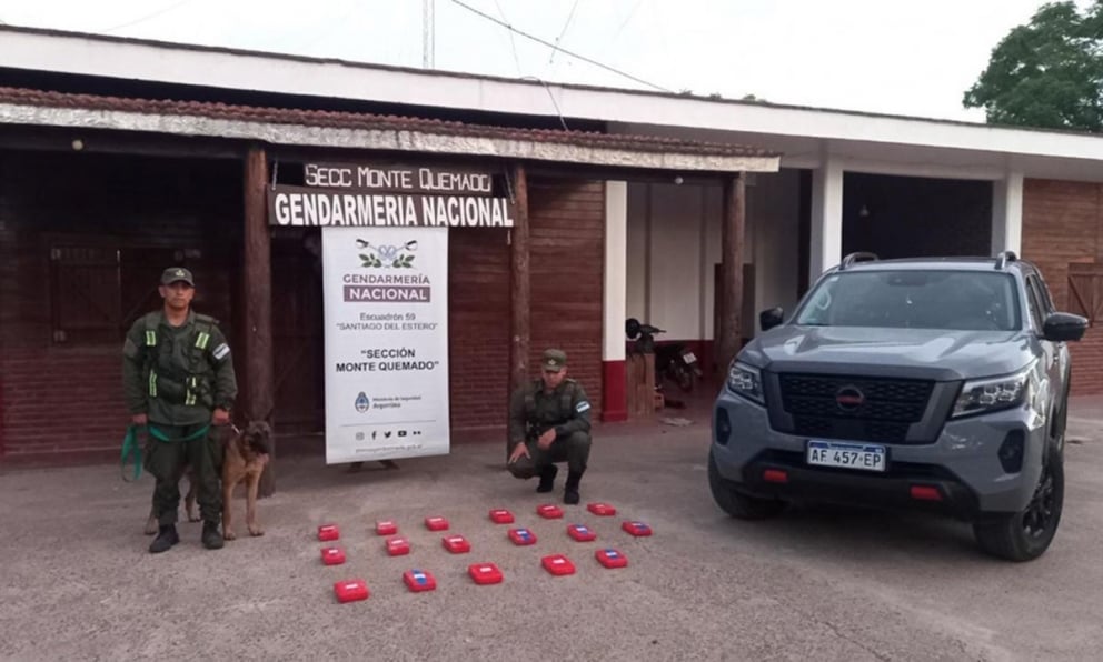 Gendarmes detienen a un boliviano y un salteño e incautan 18 kg de cocaína