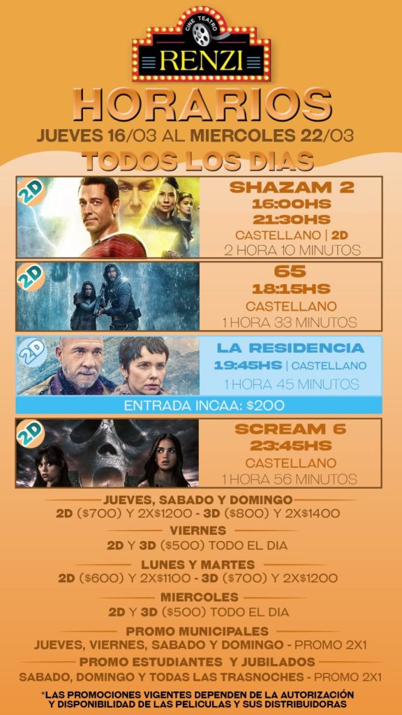 El Cine Renzi renueva su cartelera con el estreno de “Shazam 2”