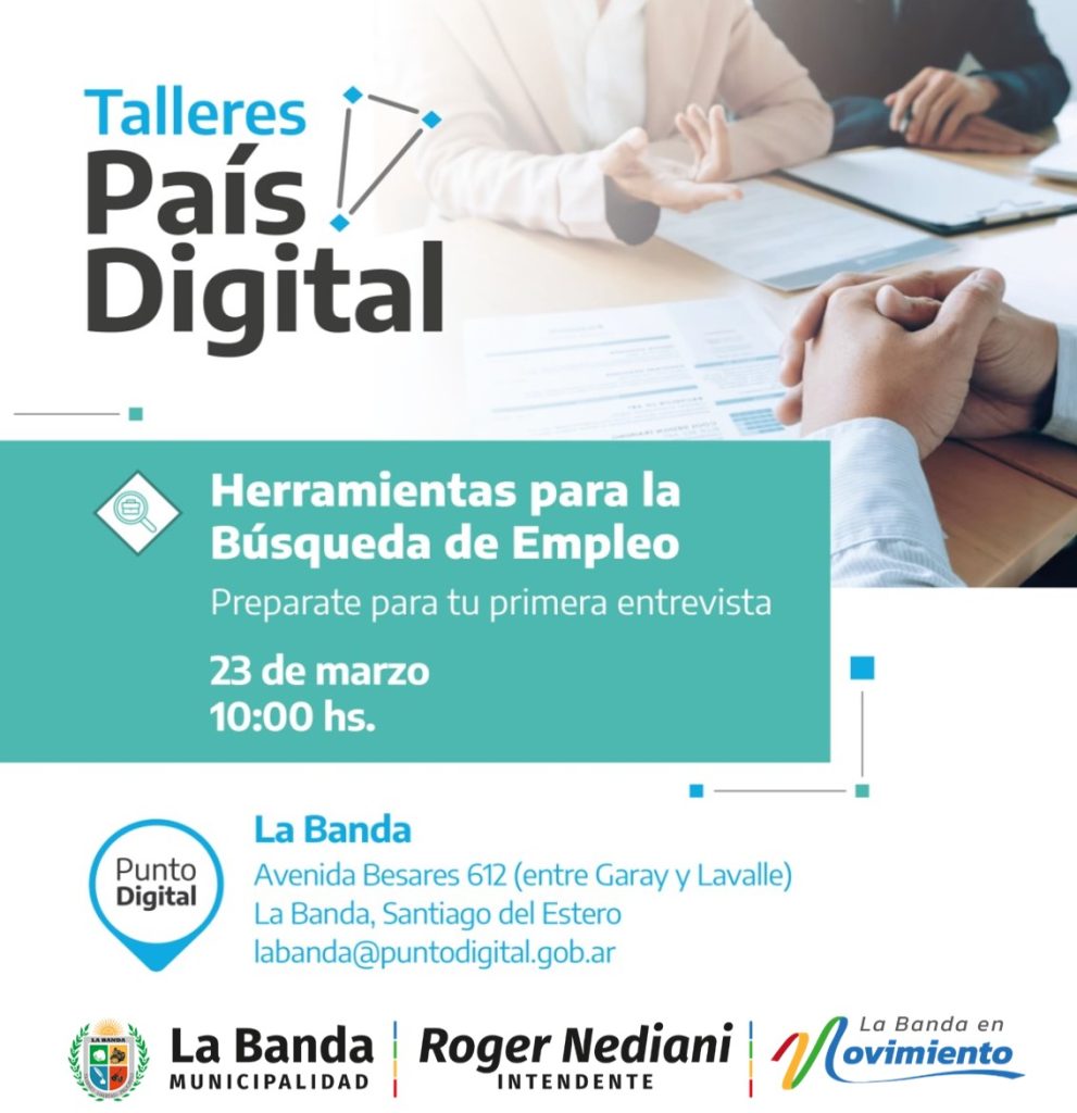 Convocan al público en general a participar de un taller sobre las “Herramientas para la búsqueda de empleo” 