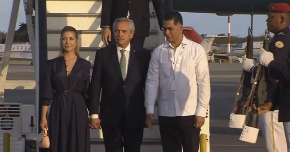 El presidente junto a la comitiva llegaron a Santo Domingo