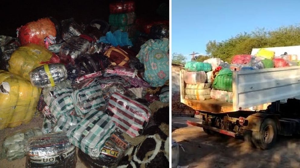 En control a colectivo de larga distancia, la Policía secuestró gran cantidad de mercadería