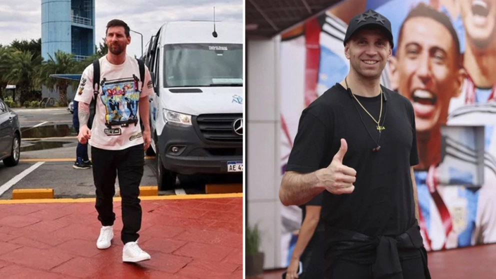 Messi y el Dibu llegaron a Argentina para los amistosos y esperan la fiesta de los campeones