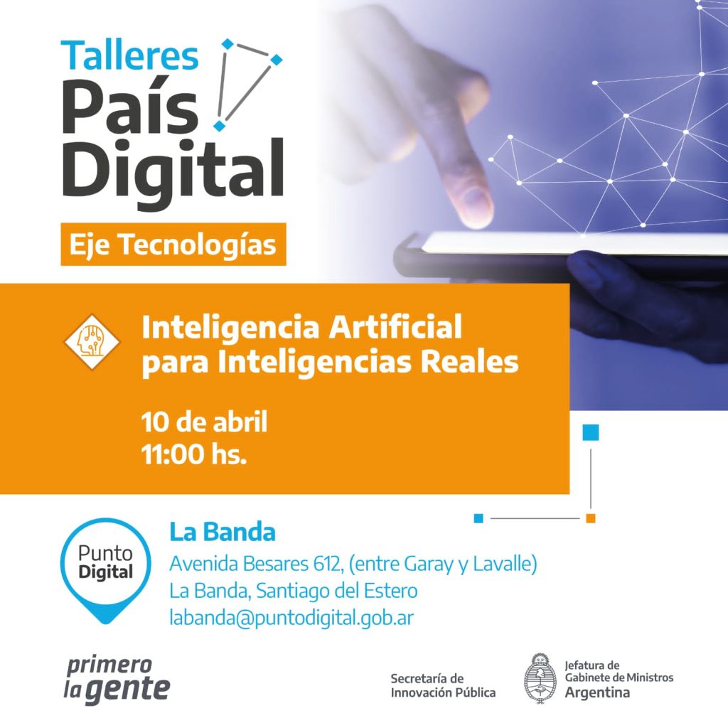 A través de “Punto digital” se invita a participar sobre el taller de inteligencia artificial