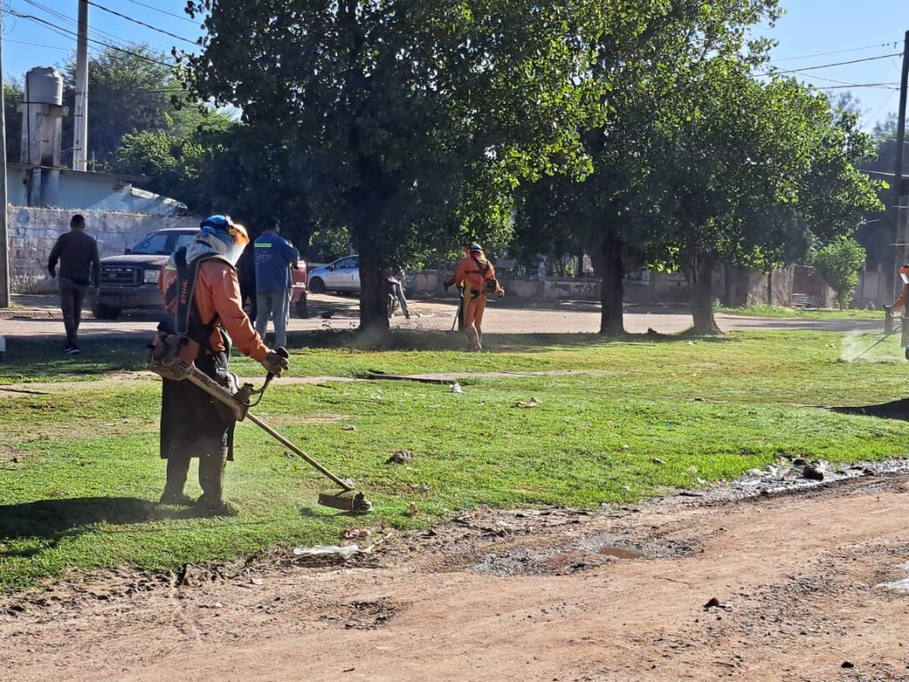 El municipio realizó un importante operativo de limpieza en el barrio Los Lagos