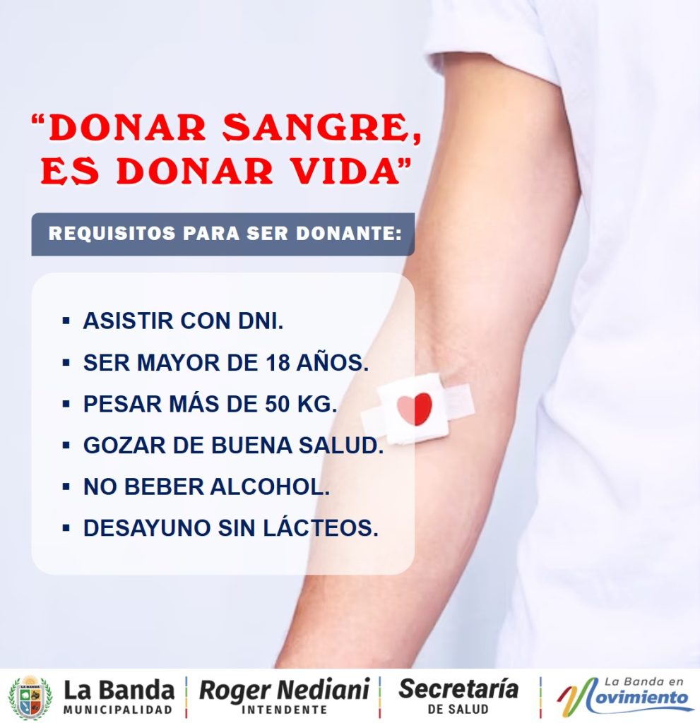 El municipio participará en una campaña de recolección de sangre 