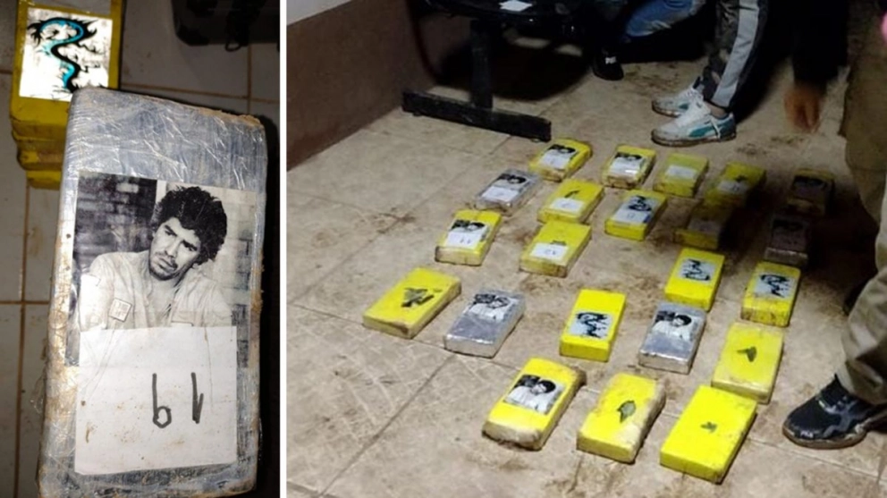 Secuestraron cocaína con la imagen de un capo narco mexicano