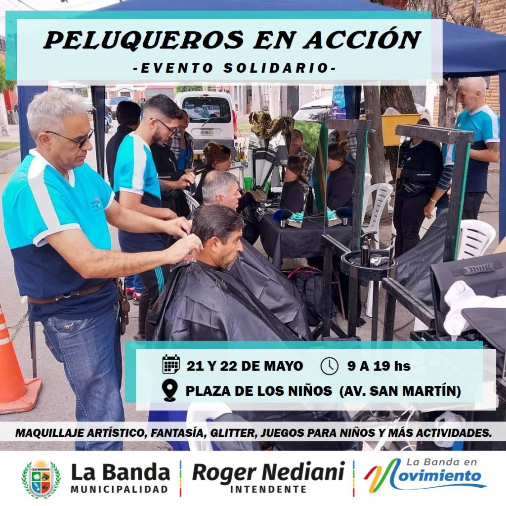 El municipio invita a la comunidad bandeña a participar del evento solidario “Peluqueros en acción” 