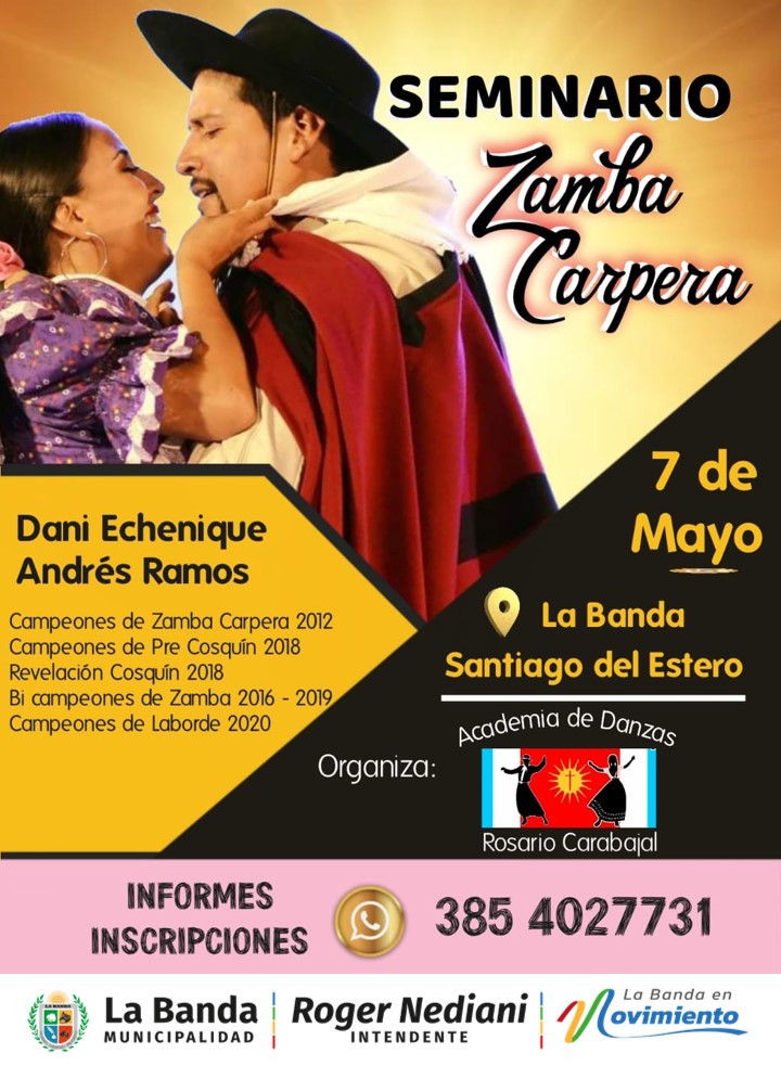 La municipalidad invita a la comunidad a participar del “Seminario Zamba Carpera”