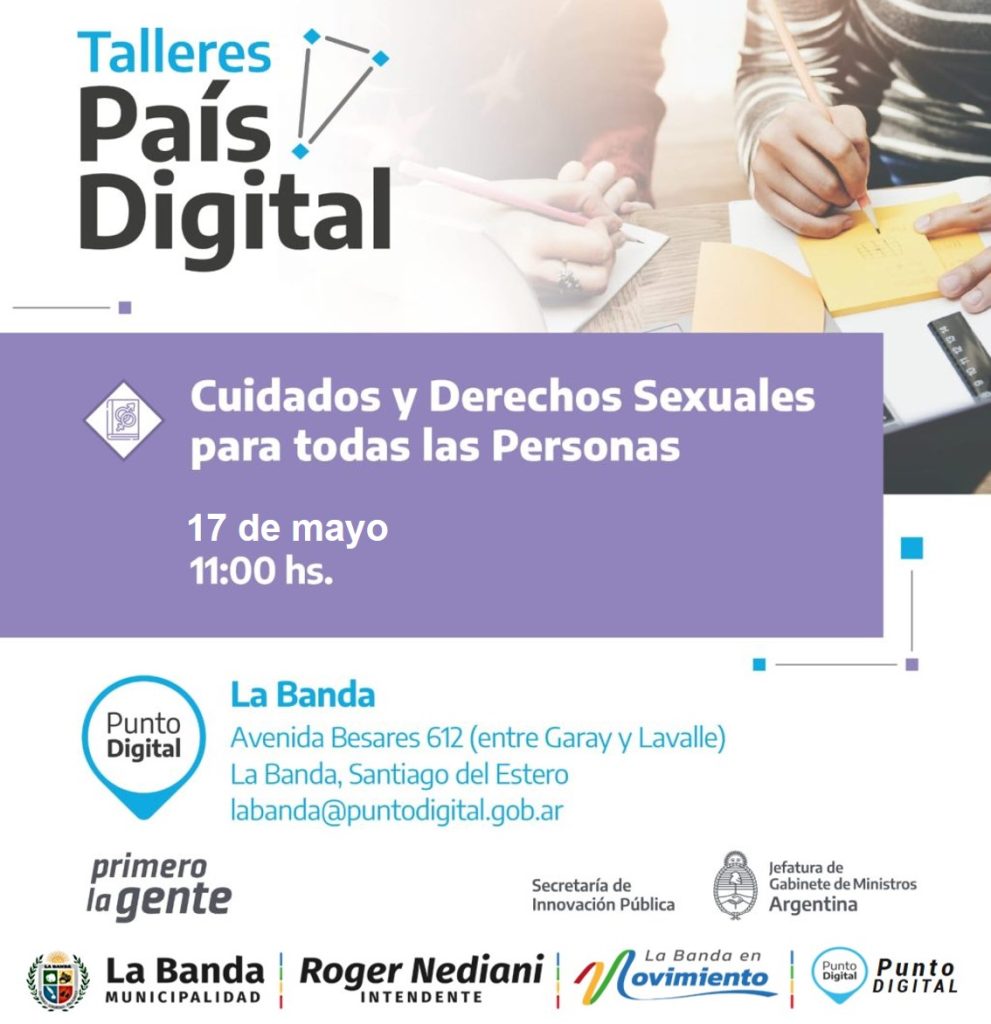 A través de “Punto Digital” se dictará un taller sobre ciudadanos y derechos sexuales para todas las personas