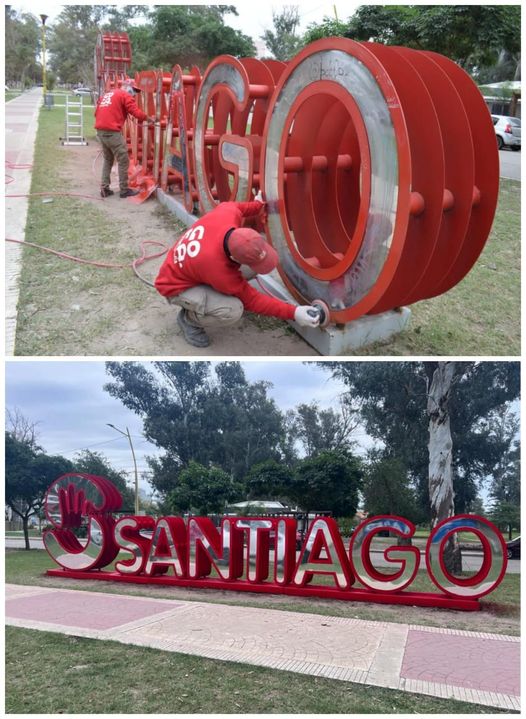 La Municipalidad puso en condiciones las letras corpóreas que identifican la ciudad ubicadas en el Parque Aguirre