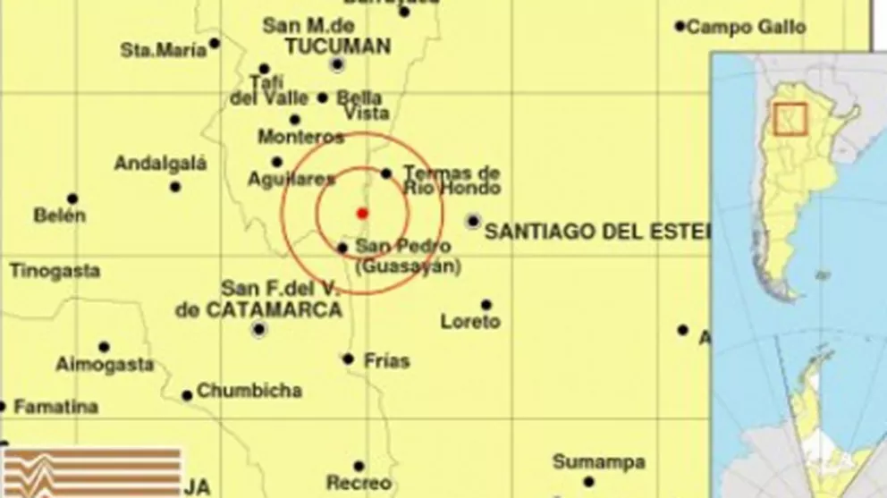 Sismo de magnitud 3.1 en el límite entre Santiago y Tucumán