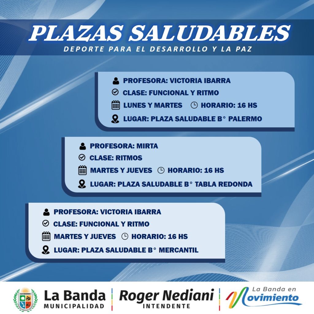 La comuna informa sobre las actividades de las Plazas Saludables de La Banda