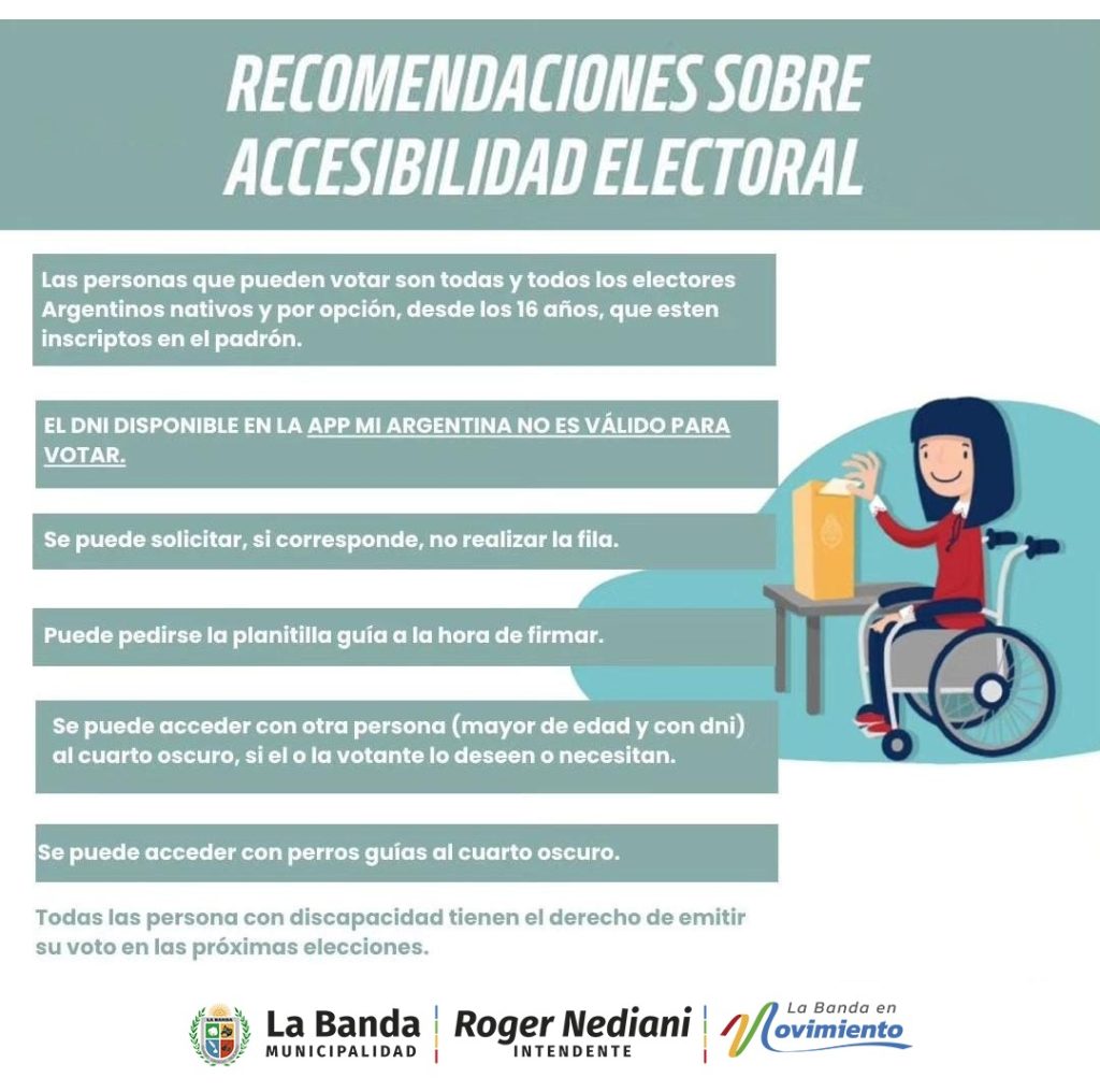 El municipio brindó consejos para las personas con Discapacidad a la hora de emitir su voto