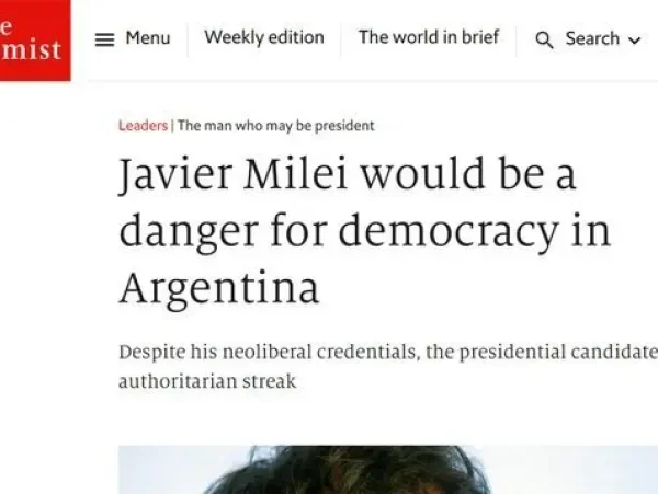 Para The Economist, Javier Milei «sería un peligro para la democracia en la Argentina»
