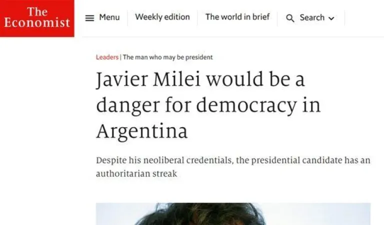 Para The Economist, Javier Milei «sería un peligro para la democracia en la Argentina»