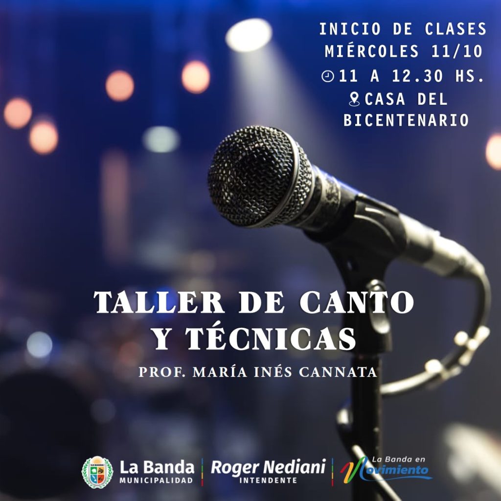 Convocan a la comunidad a participar del “Taller de canto y técnicas”