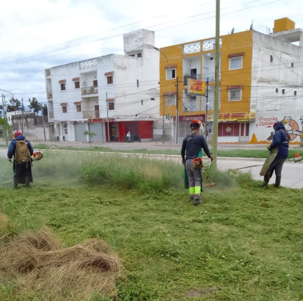 La comuna realizó el mantenimiento de espacios verdes en diferentes puntos de la ciudad