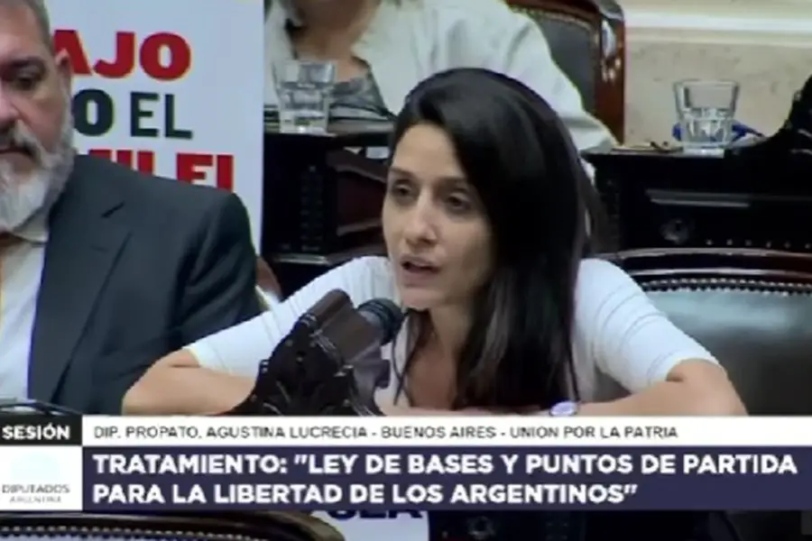 Diputada Propato: «Son bases para fundir a Argentina, con los saqueadores de siempre»
