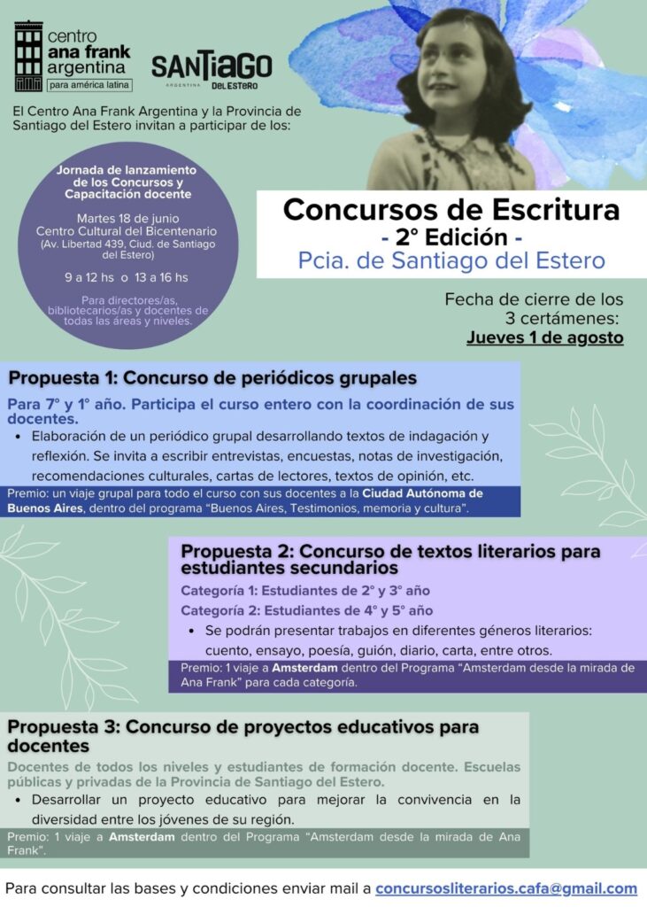 «2°Edicion – Concurso de Escritura para estudiantes y docentes de Santiago del Estero»