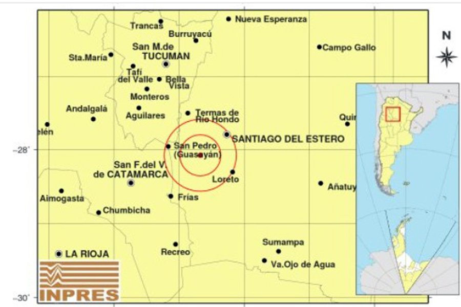 Hubo un sismo de 2.6 grados en Santiago del Estero