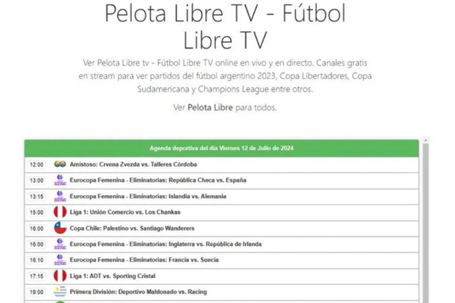 Pelota Libre: Esta es la nueva página que apareció tras el cierre de Fútbol Libre