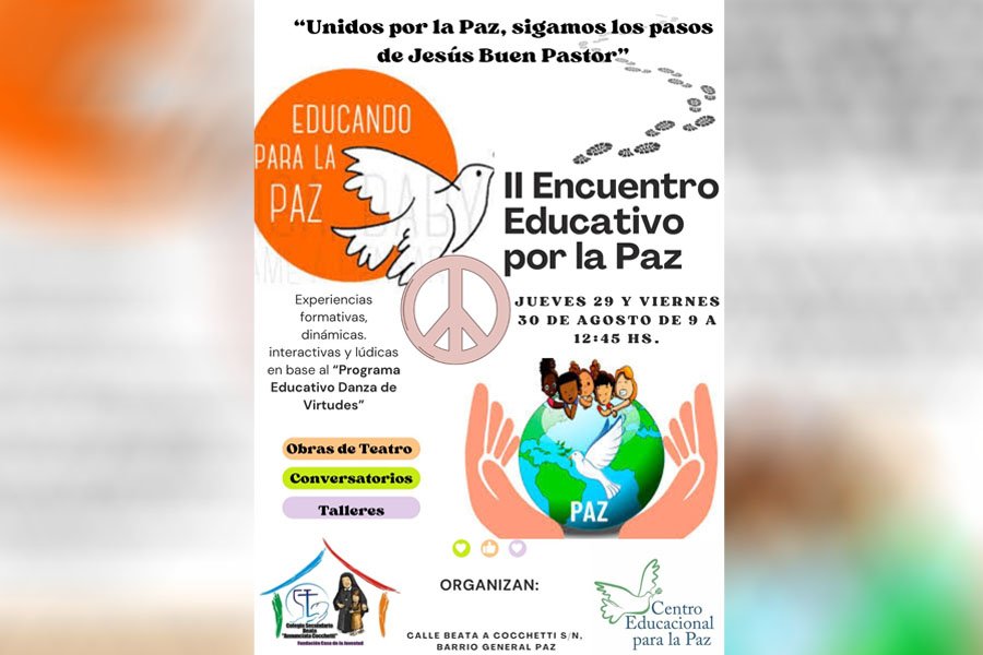 Se realizará el II Encuentro Educativo por la Paz en Santiago del Estero