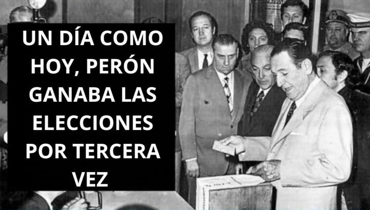 Se cumplen 51 años del triunfo de Perón en las elecciones por tercera vez