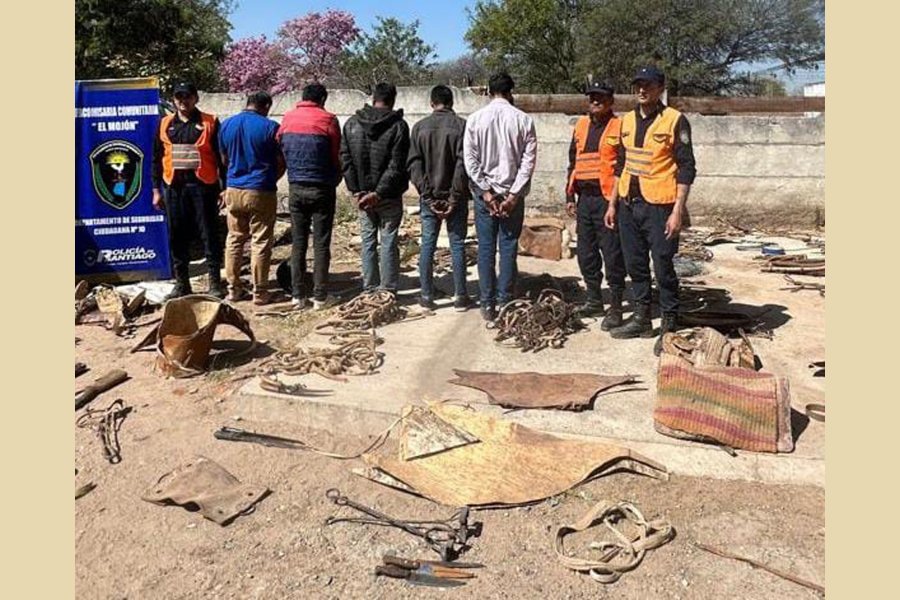 Detienen a cinco cuatreros e incautan armas blancas, escopetas y un rodado