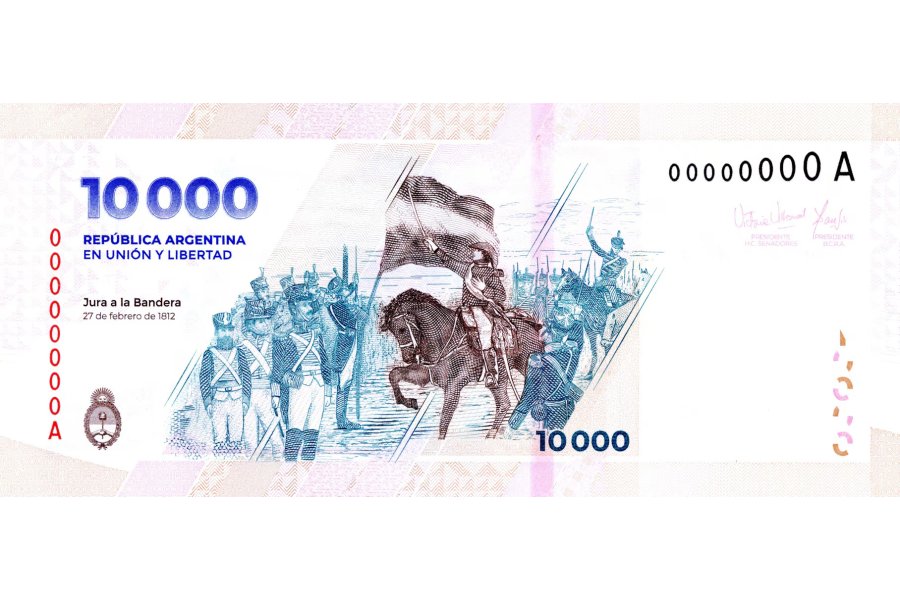 Los billetes de $10.000 tienen un error histórico, pero eso no los hace falsos