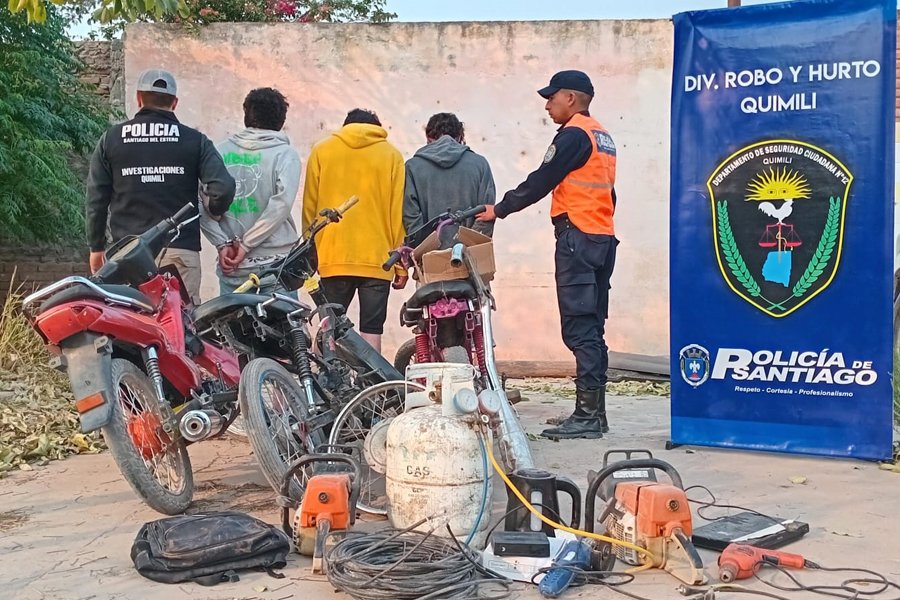 En allanamiento, detienen a 4 sujetos y secuestran droga y bienes robados