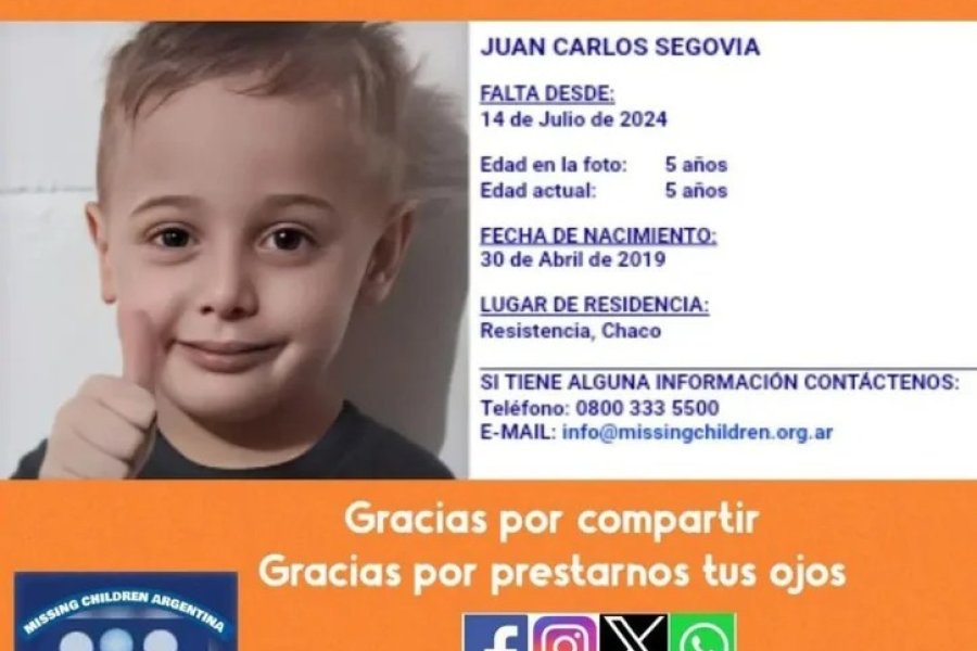 Buscan a un niño que desapareció hace más de dos meses en Chaco: creen que su mamá lo raptó