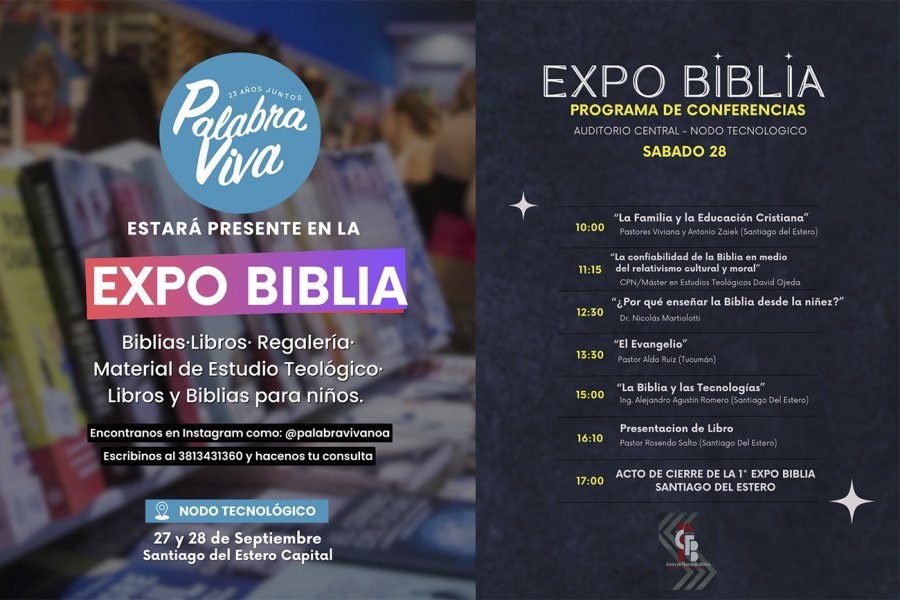 Santiago del Estero celebra su primera Expo Biblia con escritores y librerías de todo el país