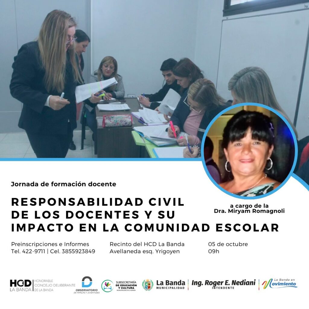 Jornada de formación educativa gratuita sobre «Responsabilidad Civil de los Docentes y su Impacto en la Comunidad Escolar»