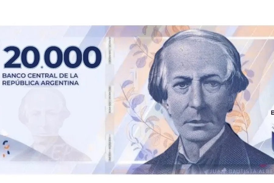 Llegaron al país los primeros billetes azules de $20.000