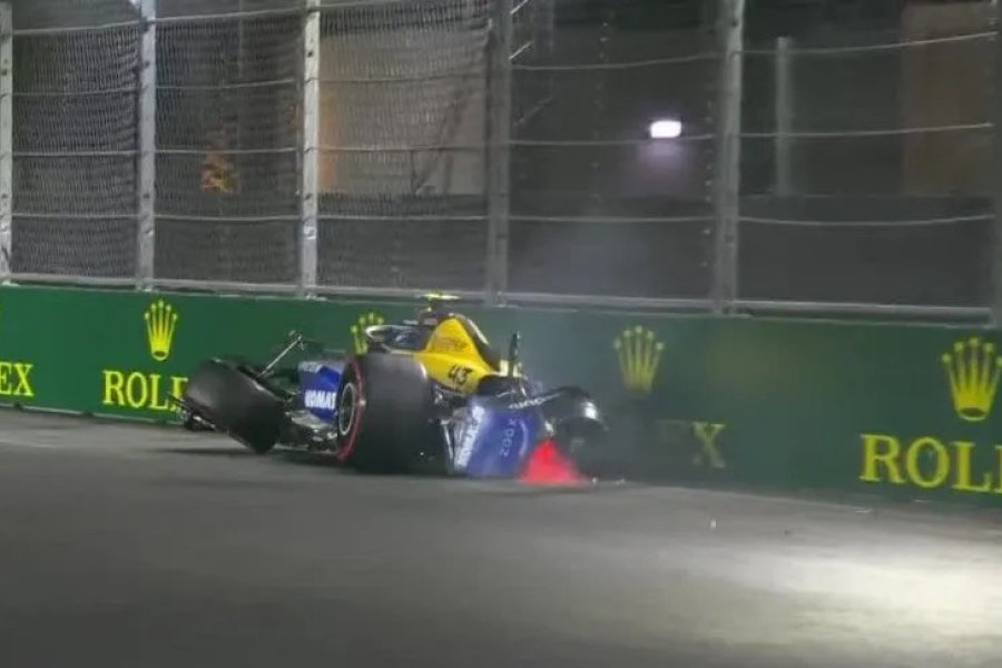 Impresionante accidente de Franco Colapinto en la clasificación del GP de Las Vegas