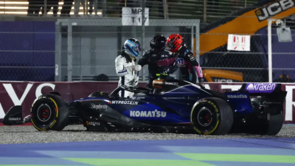 Chocaron a Franco Colapinto a segundos de la largada y debió abandonar el Gran Premio de Qatar de F1