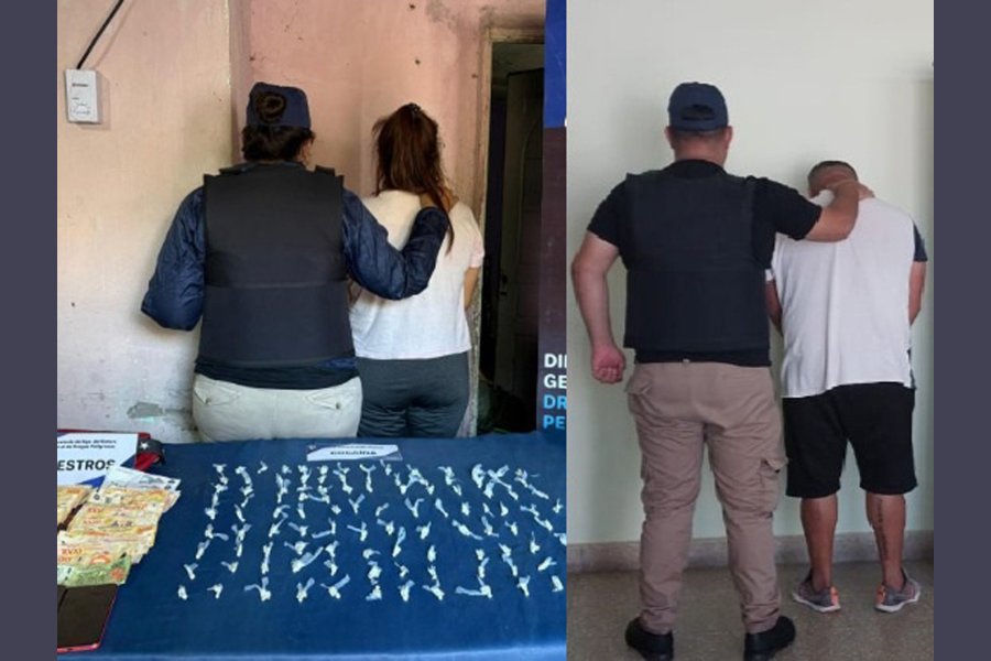 En allanamientos detienen a una pareja y secuestran cocaína de máxima pureza