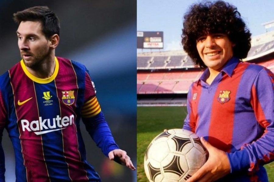 Subastan dos reliquias que usaron Messi y Maradona en el Barcelona