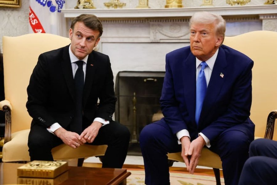 Emmanuel Macron corrigió a Donald Trump frente a periodistas