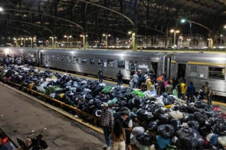 El Tren Solidario llegó a Bahía Blanca con toneladas de donaciones