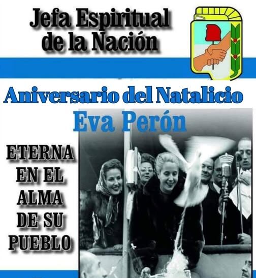 106° Aniversario del natalicio de Evita