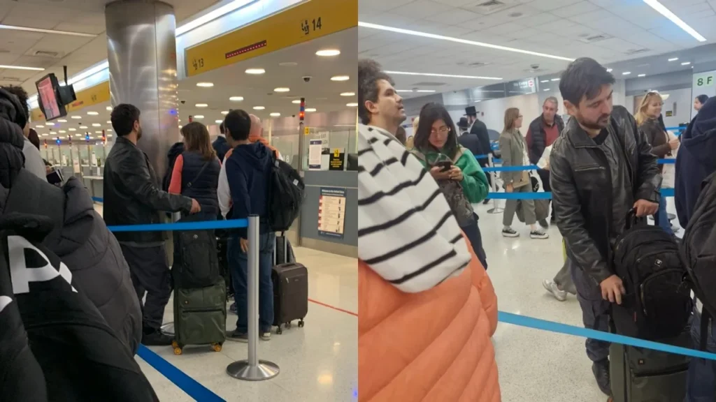 Juan Grabois referente piquetero, fue visto en Ezeiza rumbo a EE.UU. y en redes oficialistas lo acusaron de incoherente; su entorno aclaró que lo convocó Princeton.