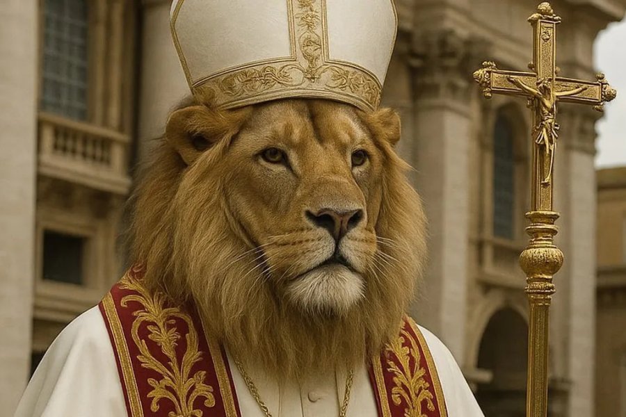 Javier Milei publicó una imagen del nuevo papa con el rostro de un león